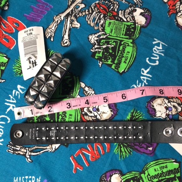 Y2K Hot Topic Stud Cuff Leather Bracelets Set of Two - Picture 2 of 3